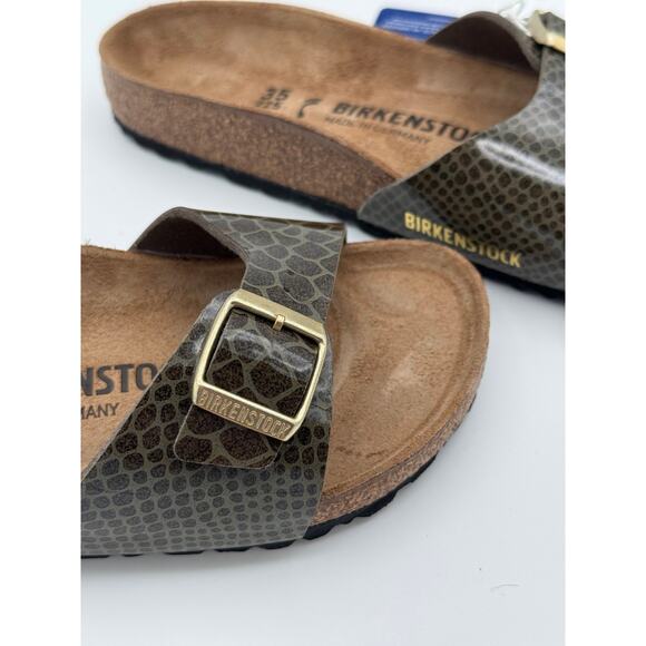 Birkenstock Flip Flops Sandals Madrid khaki Magic Snake Women's Size US4 EU35 - Picture 9 of 9